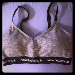New Balance gray and black sports bra